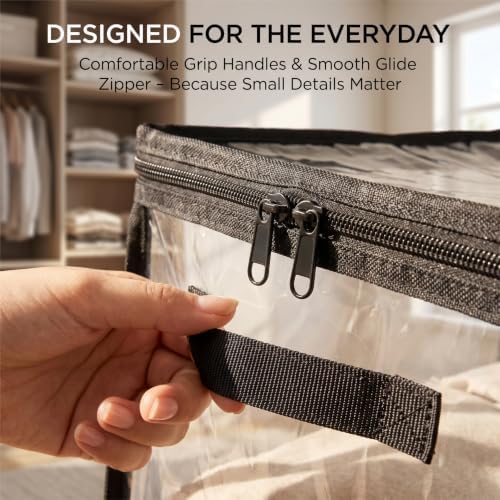 Transparent Storage Bags for Clothes, Extra Large PVC Storage Organizer with Zipper, Waterproof Clear Blanket Comforter Storage Bag for Bedding, Moving, Closet, Dorm, 30"L x 22"W x 25"H - Image 5
