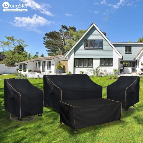 Outdoor Swivel Rocker Chair Cover 2 Pack,Patio Swivel Chair Covers For Outdoor Furniture,Rocking Chair Covers Waterproof (27.5W x 32.5D x 39H Inch)Black - Image 6