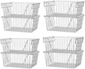 Slideep 14" Large Stackable Storage Baskets, Cabinet Organizer Sturdy Metal Wire Pantry Freezer Bin for Pantry Home Bathroom Kitchen Organization - Set of 8 by WelcometotheSlideep