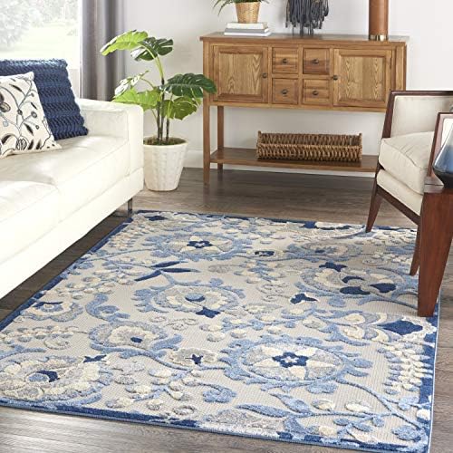 Nourison Home Aloha Blue Grey 3'6" x 5'6" Area Rug - Easy Clean, Non Shedding, Bed Room, Living Room, Dining Room, Kitchen (4' x 6') - Image 4