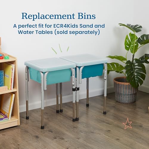ECR4Kids Stackable Square Bins with Non-Snap Lids, Multipurpose Organization, Turquoise, 2-Pack - Image 5