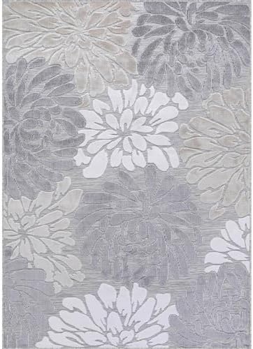 Luul Home Floral Indoor Outdoor Rugs 9x12 Large Area Rug for Living Room, Patio Decor, Kitchen, and Entryway Rug, Washable Stain Resistant Outside Carpet Beige 9 x 12 - Image 3