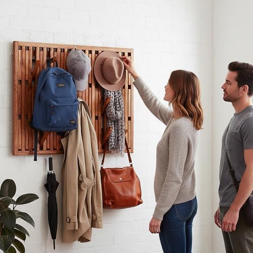 Weysat Piano Coat Rack with 51 Hooks 24 x 30'' Large Coat Rack Wall Mount - Image 5