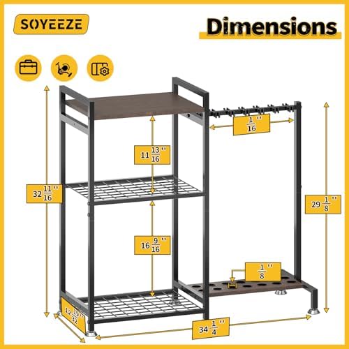 SOYEEZE Fishing Rod Holder for 14 Rods, Ground Stand Fishing Pole Holders for Garage, 2-Sided Vertical Fish Rod Rack for Tackle Box, Fishing Supplies,a Display Fish Gear Storage Gift for Man - Image 2