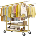 Raybee 74" W Clothes Rack 630 LBS Heavy Duty Double Rods Adjustable Size by Raybee