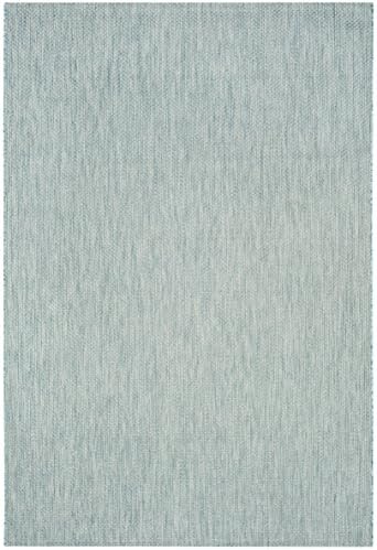SAFAVIEH Courtyard Outdoor Area Rug 6'7"x9'6", Aqua & Grey CY8521-37121 by Unknown