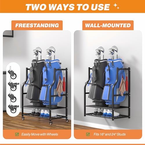 Ultrawall Golf Storage Organizer, Golf Bag Storage Stand for Garage - Image 3