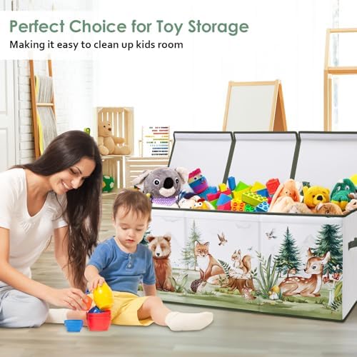 decalsweet Large Toy Box Collapsible Chest Organizer with Flip Lid for Kids - Image 6