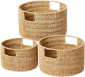 Vagusicc Wicker Storage Basket, Hand-Woven Paper Rope Large Round Woven Basket With Handles, Wicker Baskets for Organizing/Storage, Natural, 3-Pack by Vagusicc