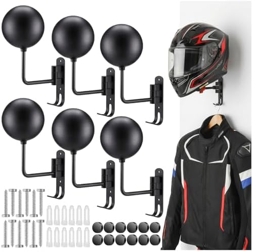Shimeyao Motorcycle Helmet Holder Wall Mount, Metal Helmet Hanger by Shimeyao