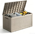 120 Gallon Deck Box,Lockable Outdoor Storage Box Gas Lift,Waterproof Grey by NUNULAB