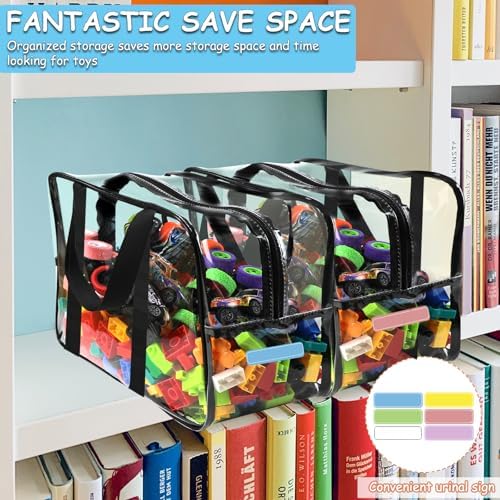 6 Pcs XXL Toy Storage Bags with Labels Reusable Clear Toy Organizer - Image 6
