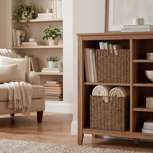 StorageWorks 13 inch Cube Storage Bins, Wicker Baskets for Storage, Brown - Image 5