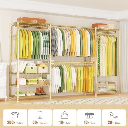 Ulif E1 Heavy Duty Closet Garment Rack, 6 Tiers Adjustable Clothing Storage - Image 2