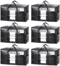TAILI 6 Pack Black Extra Large Moving Bags,Storage Bag with Visible Window by TAILI
