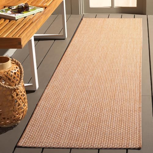 SAFAVIEH Washable Rug Outdoor Courtyard Collection - 2'3" x 12' Runner, Natural & Cream, Non-Shedding & Easy Cleaning, Ideal for Patio, Entryway, Mudroom, Hallway, Kitchen (CY8521-03012) by Unknown