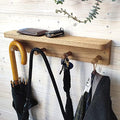 Solid Oak Wall Mounted Coat Rack – Wooden Wall Mounted Coat shelf with 4 Pegs for Entryway, Bathroom, Bedroom or Kids Room – Rustic Wall Hanging Entryway Organizer for Coats and Towels - Made in EU by MINICAMP