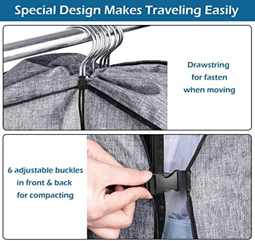 MISSLO Hanging Garment Bags for Travel Suit Bags for Closet Storage 50" Moving Bags for Clothes Dress Cover for Coat, Jacket, Shirt, Clothing (Pack of 3) - Image 4