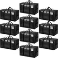BAGAIL Heavy Duty Moving Bags with Strong Handle, Extra Large Moving Boxes, Storage Tote for Clothes, College Moving Supplies(Black, 10 Pack) by BAGAIL