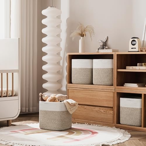 joybest 13inch Cube Storage Bins, Cotton Rope Woven Organizer Basket - Image 6