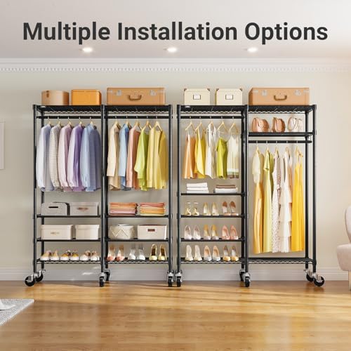VIPEK R4C Portable Closet Rolling Clothes Rack with Wheels & Zippered Cover - Image 3