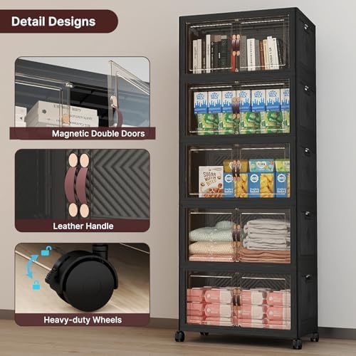 UAMFURI Stackable Storage Bins with Lids, 240QT Lockable Storage Cabinet - Image 4