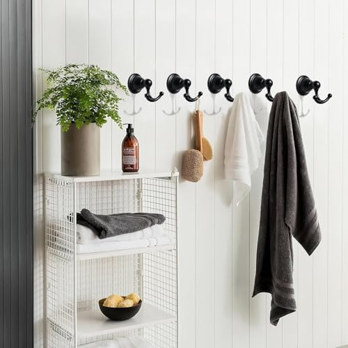 khtumeware 4 Pack 2-1/2 inch Black Vintage Towel Hooks - Image 4