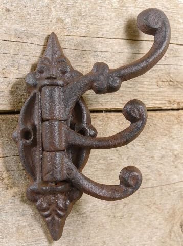 Midwest Craft House Cast Iron Swivel Coat Hooks | Antique/Vintage Style - Great for Coats, Hats, etc. - Pack of 6 - Image 4