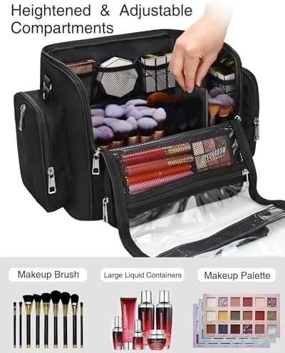 Makeup Brush Bag, Extra Large Clear Makeup Brush Holder for Makeup Artists - Image 2