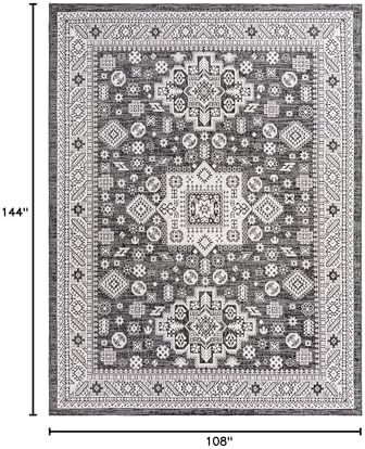 Rugs.com Outdoor Aztec Collection Rug – 9' x 12' Charcoal Gray Flatweave Rug Perfect for Living Rooms, Large Dining Rooms, Open Floorplans - Image 2