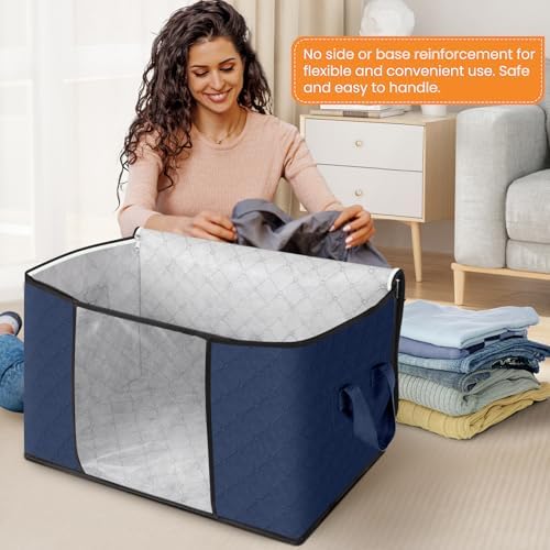 Fab totes 90L Clothes Storage, Foldable Thick Fabric Blanket Storage Bags - Image 3