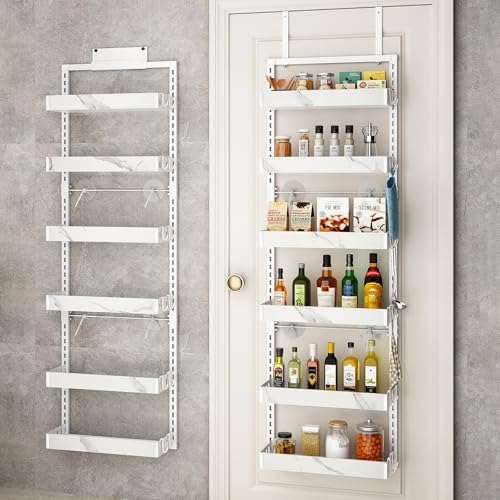 BUKFEN Over the Door Pantry Organizer, 6-Tier Adjustable Basket Spice Rack by bukfen