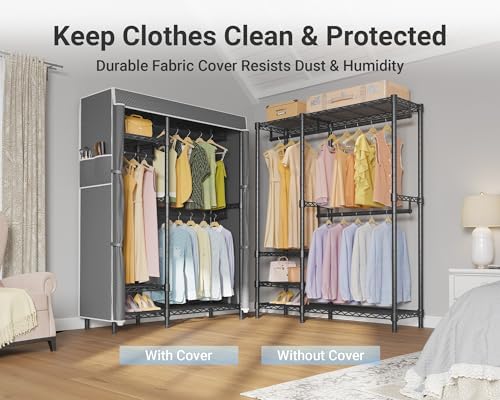 VIPEK V2C Heavy Duty Clothes Rack with Grey Upgraded Polyester Cover - Image 4