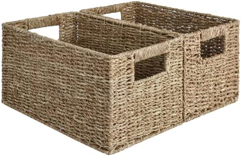 StorageWorks Wicker Baskets for Storage, Seagrass Storage Baskets, 2-Pack - Image 4