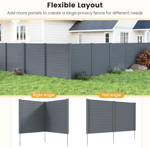 GIANTEX No-Dig Air Conditioner Fence, 4 Panels, 48''W x 48''H, Gray - Image 5