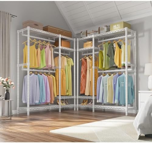 VIPEK V2 Heavy Duty Clothes Rack, Metal Closet Rack Organizer, White - Image 4