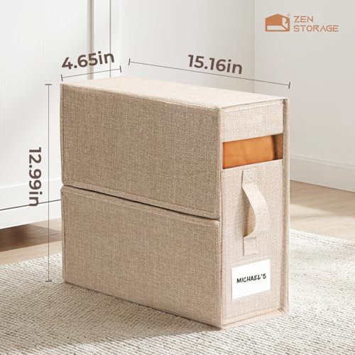 Sheet Organizers and Storage for Linen Closet, 12Pack Beige - Image 3