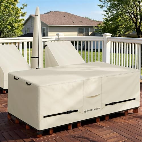 Porch Shield Waterproof Rectangular Patio Table Cover 108 x 70 inch, Beige - Image 6