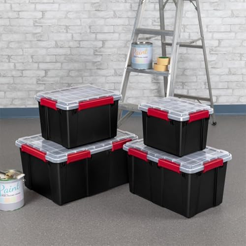 Sterilite 4-Pack Gasket Box, Stackable Plastic Storage Containers with Lids, 20 Gallon - Large Organizer Bin Boxes for Home, Cabinet, Closet, and Garage Organization - Image 7