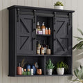 Vabches Bathroom Wall Cabinet, Farmhouse Medicine Cabinet, Black by Vabches