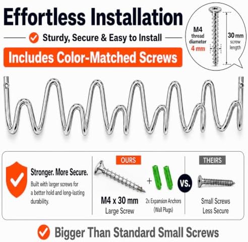 Coat Rack Wall Mount, Modern Wave Metal Wall Hooks - Image 6