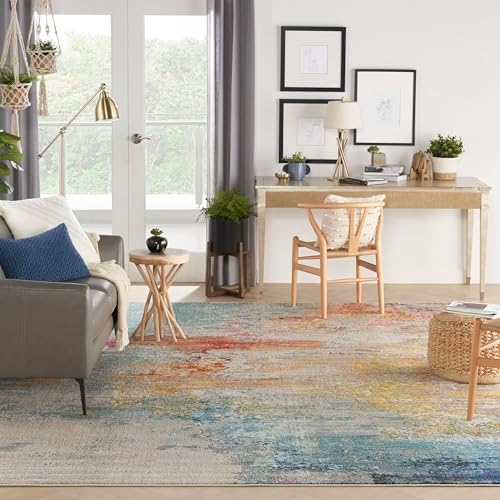 Nourison Home Celestial Modern Abstract Sealife 12' x 15' Area Rug, Easy Clean, Non Shedding, Bed Room, Living Room, Dining Room, Kitchen (12x15) - Image 6