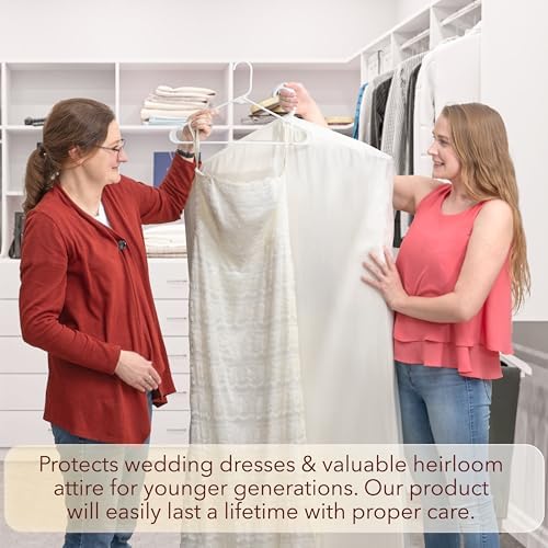 Luxury Cotton Garment Storage Bags, Medium and Large, Breathable Washable Reusable, for Hanging Clothes, Dresses, Jackets, Suits, Fits 3 Hangers, Zipper Window (2, 24x40 and 24x50) - Image 6