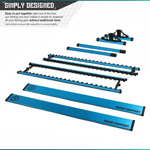 Savior Equipment Fishing Rod Rack Holder Organizer, 24-48 Slots to Hold Fresh Salt Water Spinning Rods & Reel Combo, Lightweight Aluminum Vertical Fish Pole Garage Storage Ground Display Stand - Image 6