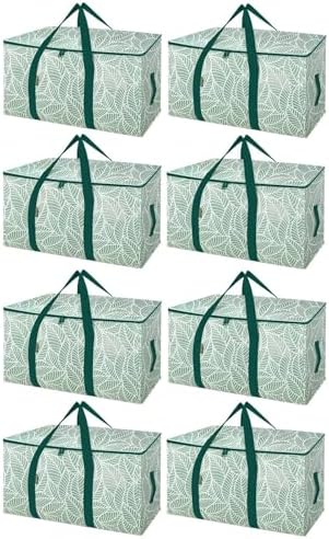 BALEINE 8-Pack Oversized Moving Bags with Reinforced Handles, Heavy-Duty Storage Tote for Clothes, Moving Supplies (Antique Folidage, 8-Pack) by BALEINE