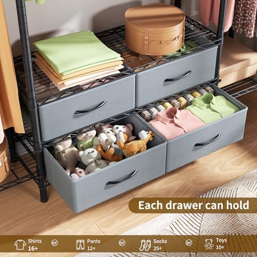 Golpart Heavy Duty Clothes Rack Metal Wardrobe with Adjustable Wire Shelves - Image 4