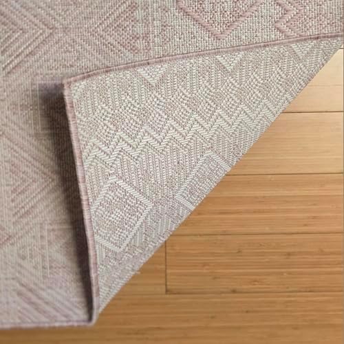 Gertmenian Indoor Outdoor Bohemian Area Rug - 9x13 Extra Large, Fade Resistant, Ideal for High Traffic in Living Room, Bedroom, Patio - Moroccan, Pink, 27108 - Image 4