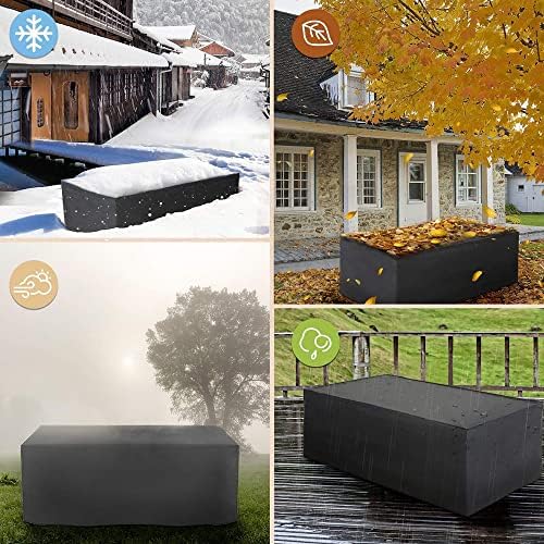 Patio Furniture Covers 88" L x 48" W x 30" H Waterproof Outdoor 600D Patio Table Covers Rectangle Couch Cover Weatherproof Furniture Covering for Deck Lawn and Backyard 220x120x75cm - Image 5