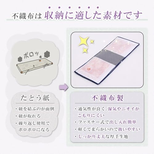 ASTRO 171-49 Kimono Storage Bag, White x Gray, Activated Carbon Deodorizing, 3-Way Opening, 4-Piece Set, Transparent Window, Non-Woven Fabric, Zipper Type - Image 4