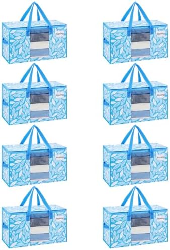 VENO Moving Bags, Wide Open Top, Clear Window, Spring Breeze, 8 Pack by Veno